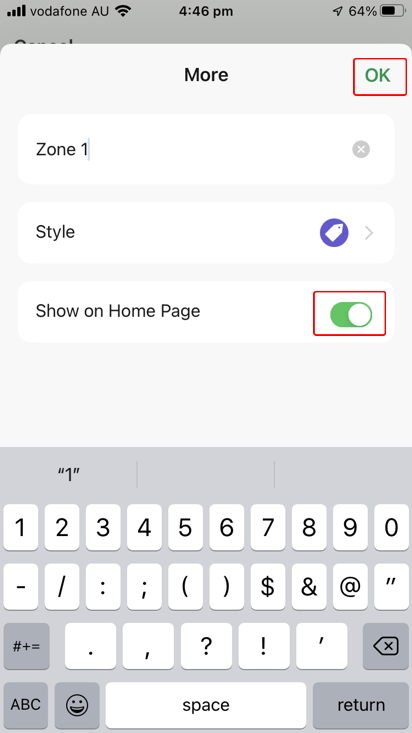 Edit Name screen